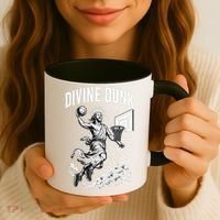 Divine Dunk Jesus Basketball Meme Religious Christian Coffee Mug thumb 3