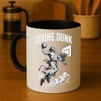 Divine Dunk Jesus Basketball Meme Religious Christian Coffee Mug thumb 4