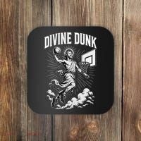 Divine Dunk Jesus Basketball Meme Religious Christian Coaster thumb 0
