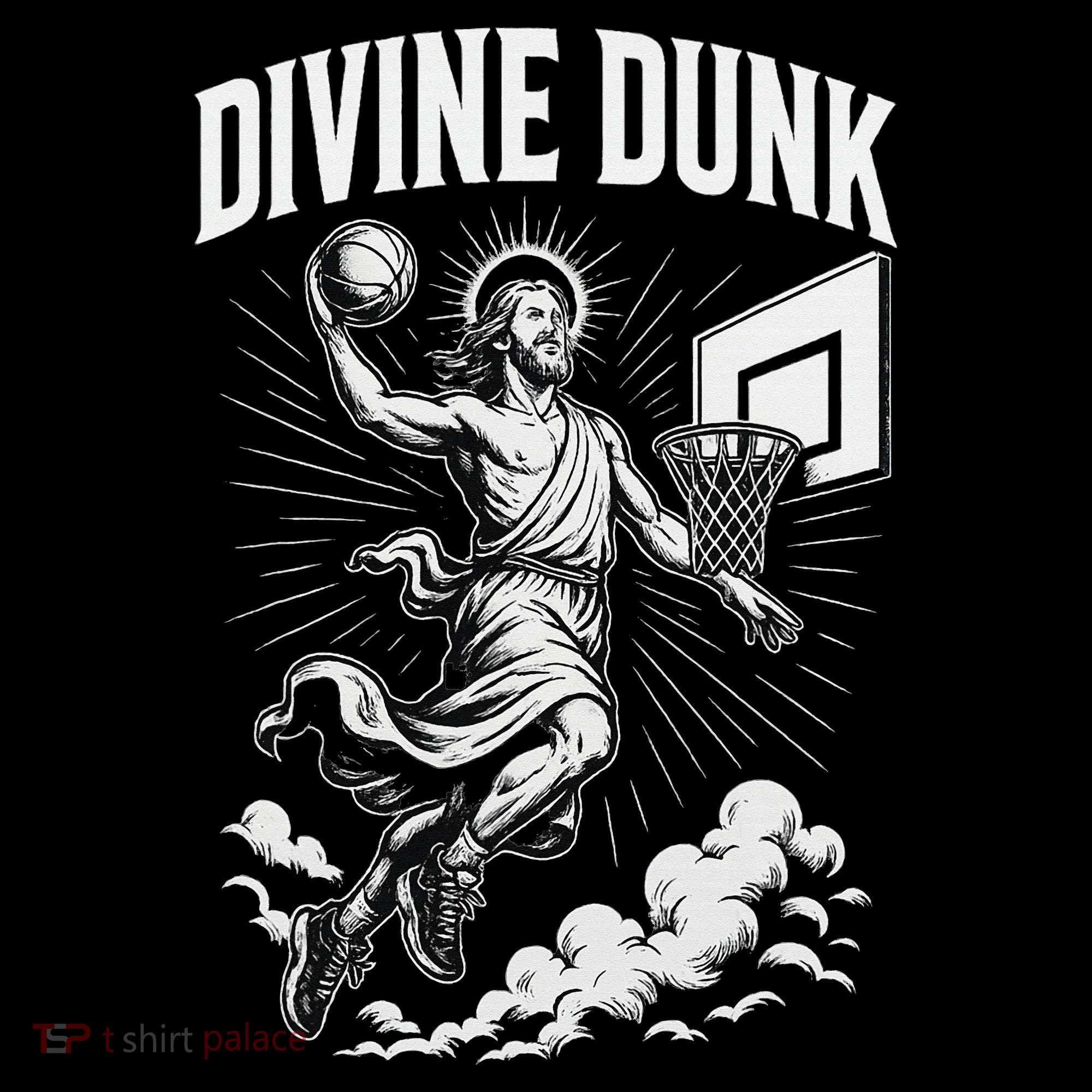 Divine Dunk Jesus Basketball Meme Religious Christian Women's Hoodie