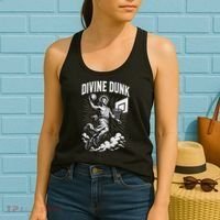 Divine Dunk Jesus Basketball Meme Religious Christian Women's Tank Top thumb 2
