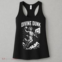 Divine Dunk Jesus Basketball Meme Religious Christian Women's Tank Top thumb 3