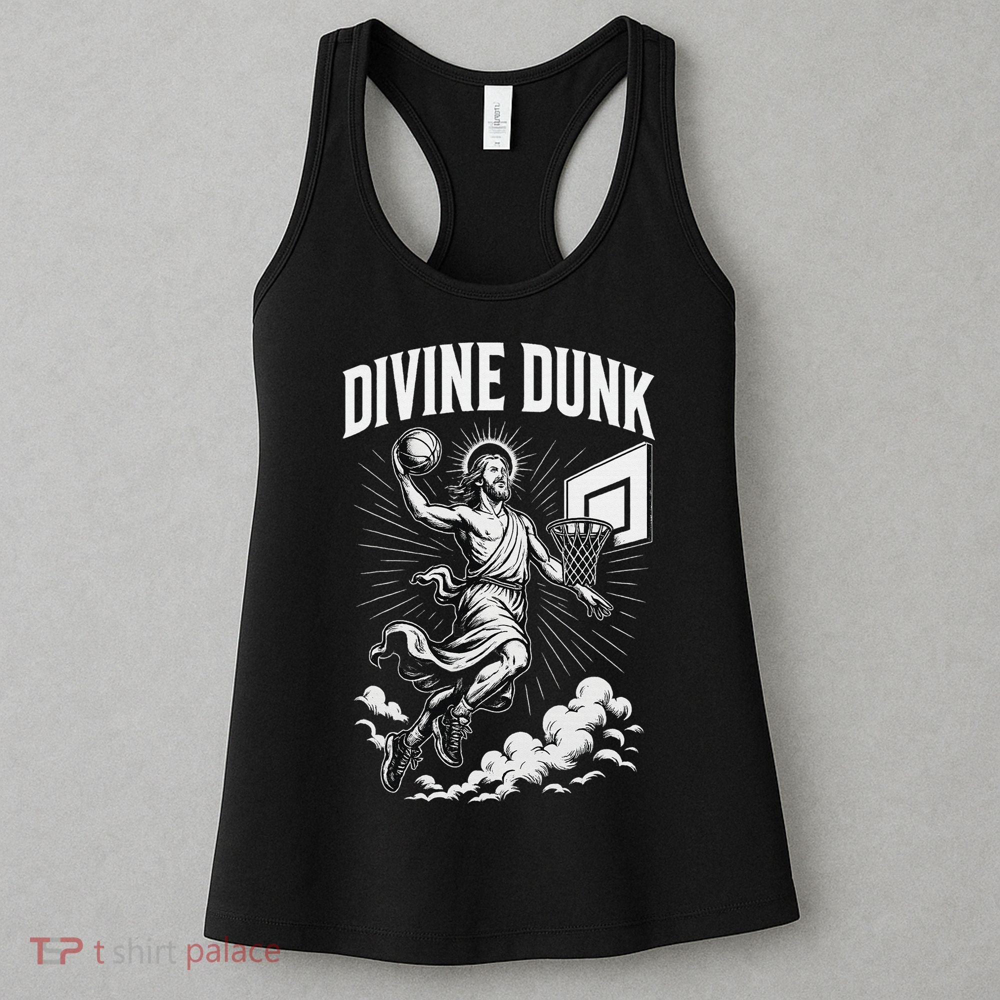 Divine Dunk Jesus Basketball Meme Religious Christian Women's Tank Top