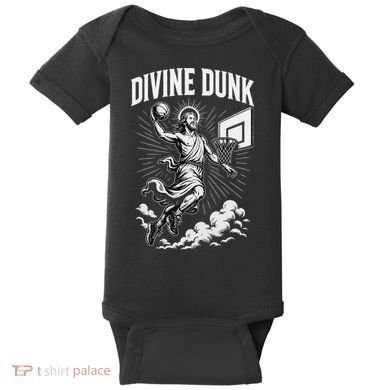 Divine Dunk Jesus Basketball Meme Religious Christian Baby Bodysuit
