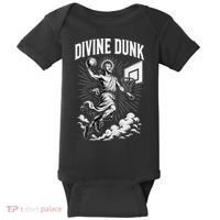 Divine Dunk Jesus Basketball Meme Religious Christian Baby Bodysuit thumb 0