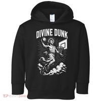 Divine Dunk Jesus Basketball Meme Religious Christian Toddler Hoodie thumb 0