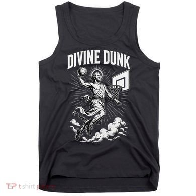 Divine Dunk Jesus Basketball Meme Religious Christian Tank Top