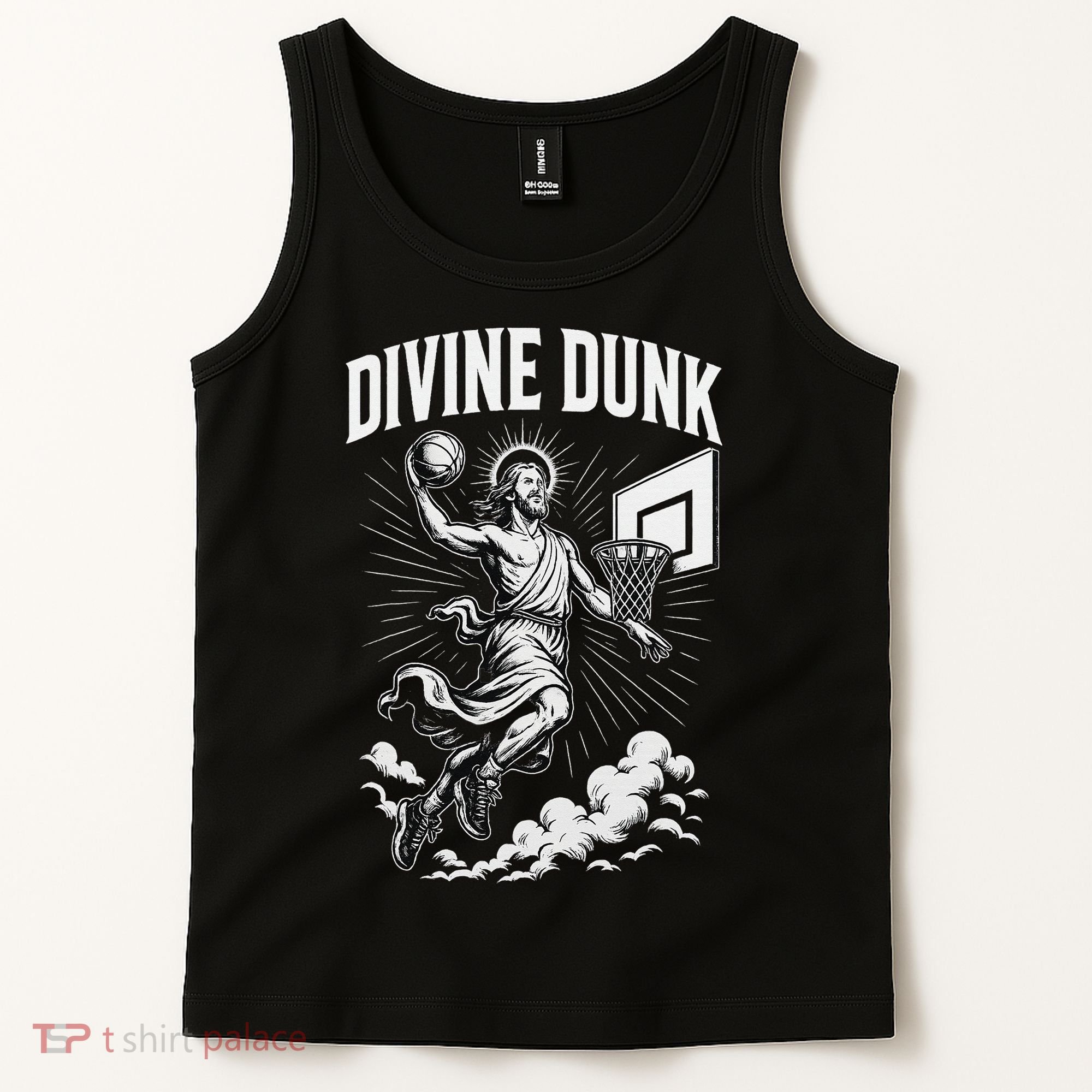 Divine Dunk Jesus Basketball Meme Religious Christian Tank Top
