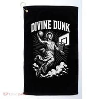 Divine Dunk Jesus Basketball Meme Religious Christian Golf Towel thumb 0