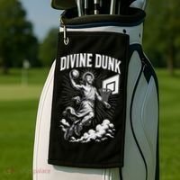 Divine Dunk Jesus Basketball Meme Religious Christian Golf Towel thumb 2