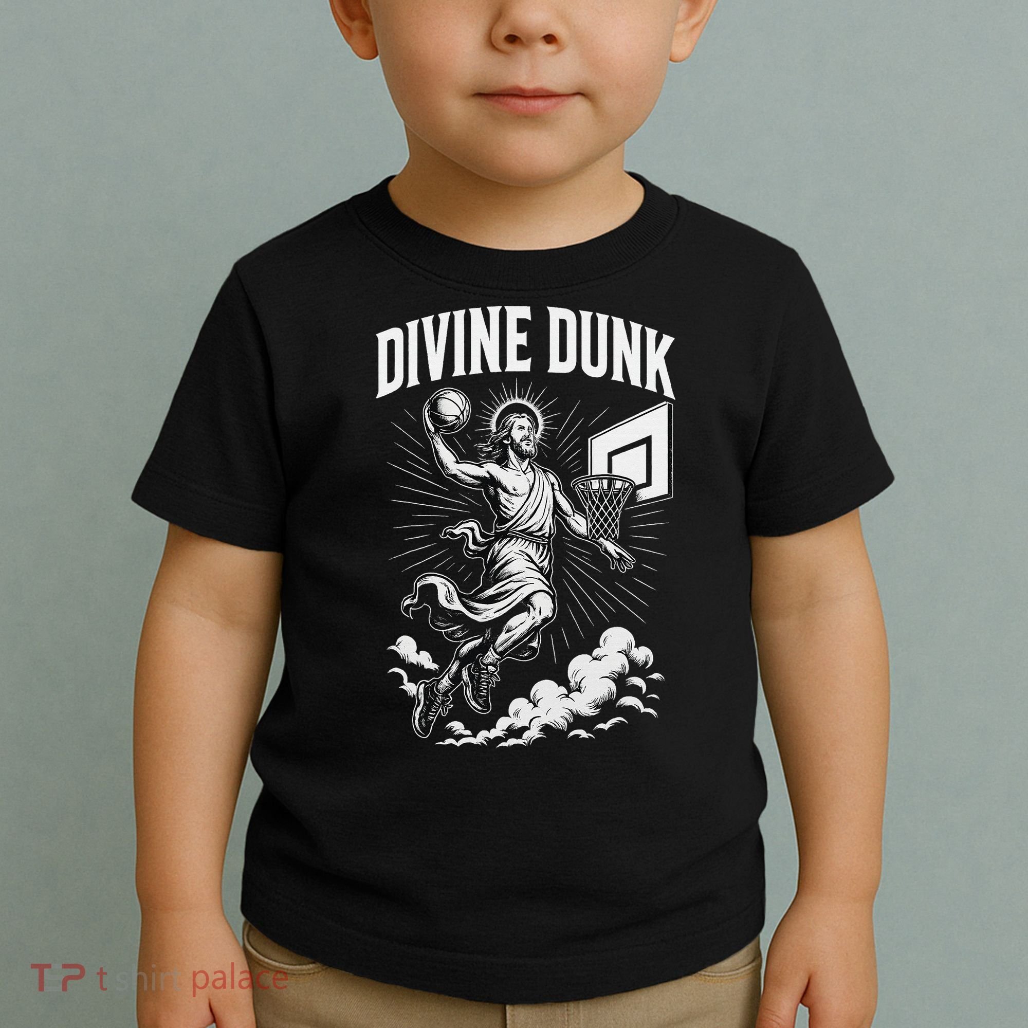 Divine Dunk Jesus Basketball Meme Religious Christian Toddler T-Shirt
