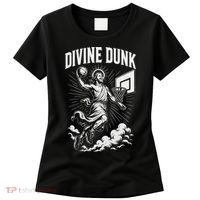 Divine Dunk Jesus Basketball Meme Religious Christian Women's T-Shirt thumb 0