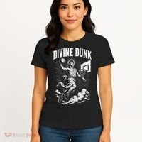Divine Dunk Jesus Basketball Meme Religious Christian Women's T-Shirt thumb 4