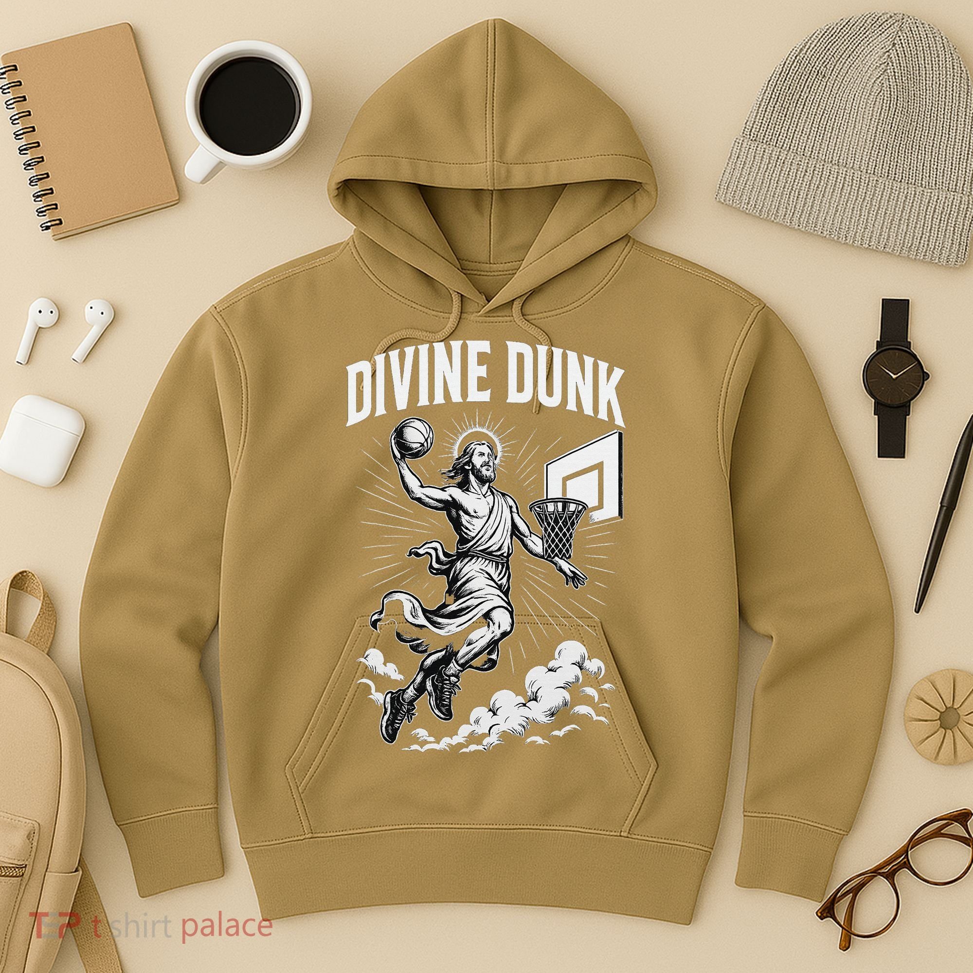Divine Dunk Jesus Basketball Meme Religious Christian Hoodie