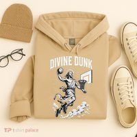 Divine Dunk Jesus Basketball Meme Religious Christian Hoodie thumb 4