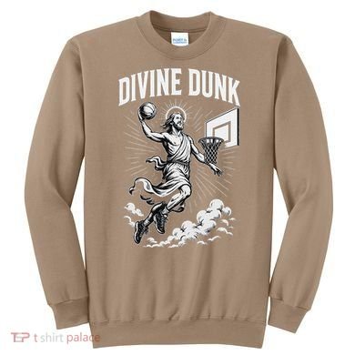Divine Dunk Jesus Basketball Meme Religious Christian Sweatshirt