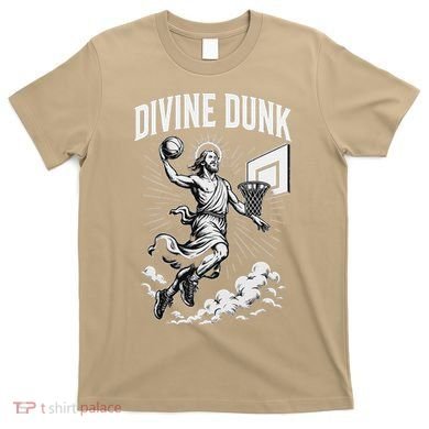Divine Dunk Jesus Basketball Meme Religious Christian T-Shirt