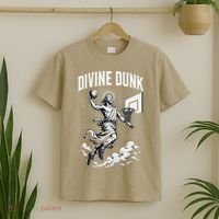 Divine Dunk Jesus Basketball Meme Religious Christian T-Shirt thumb 2