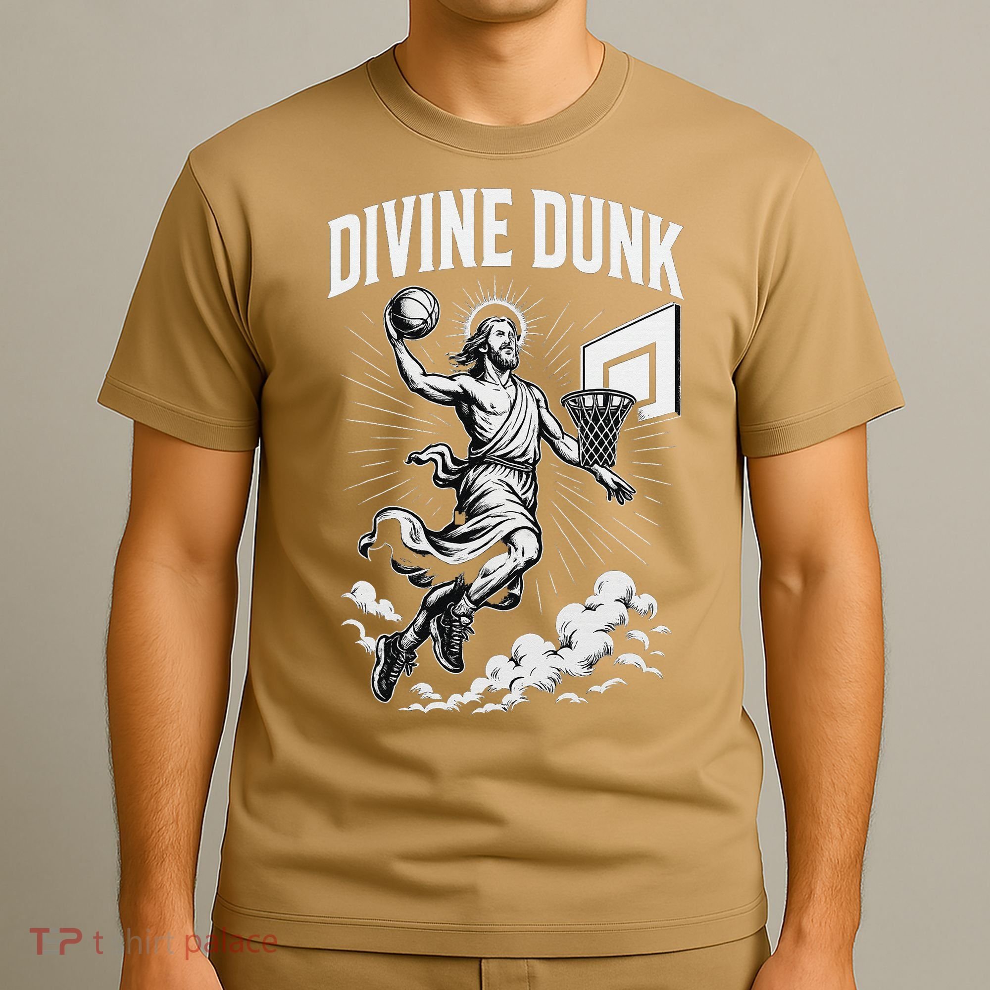 Divine Dunk Jesus Basketball Meme Religious Christian T-Shirt