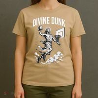 Divine Dunk Jesus Basketball Meme Religious Christian T-Shirt thumb 4