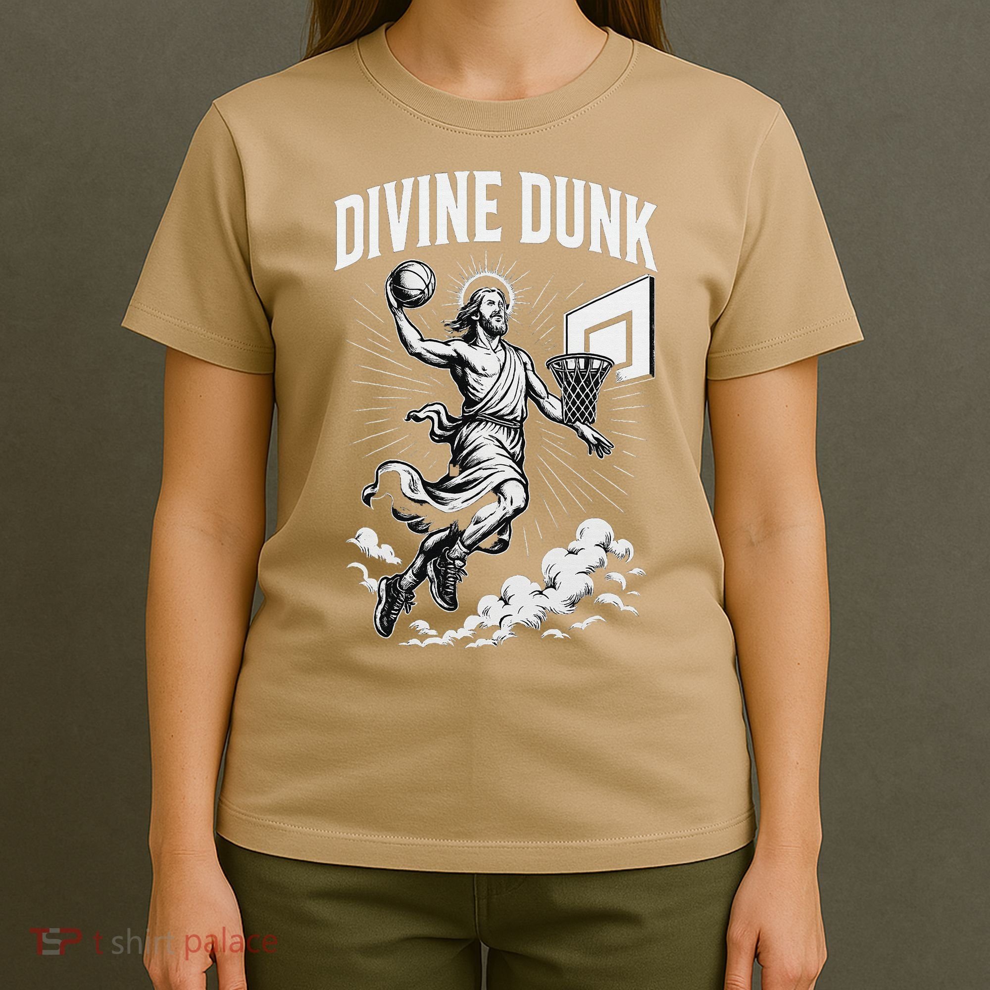 Divine Dunk Jesus Basketball Meme Religious Christian T-Shirt
