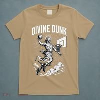 Divine Dunk Jesus Basketball Meme Religious Christian T-Shirt thumb 5