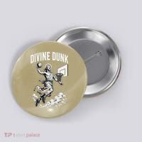 Divine Dunk Jesus Basketball Meme Religious Christian Button thumb 0
