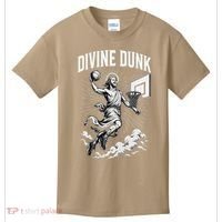 Divine Dunk Jesus Basketball Meme Religious Christian Kids T-Shirt thumb 0