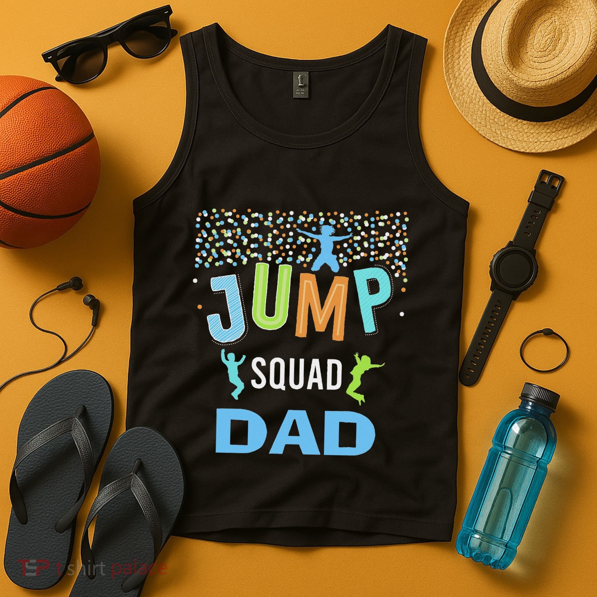 Dad Daddy Jump Squad Birthday Boy Trampoline Jumper Bday Tank Top