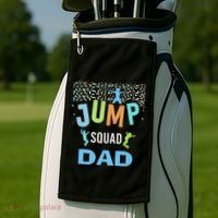 Dad Daddy Jump Squad Birthday Boy Trampoline Jumper Bday Golf Towel thumb 2