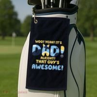 Dog Dad Joke ItS Dad Alright That Guys Awesome Fathers Day Golf Towel thumb 2