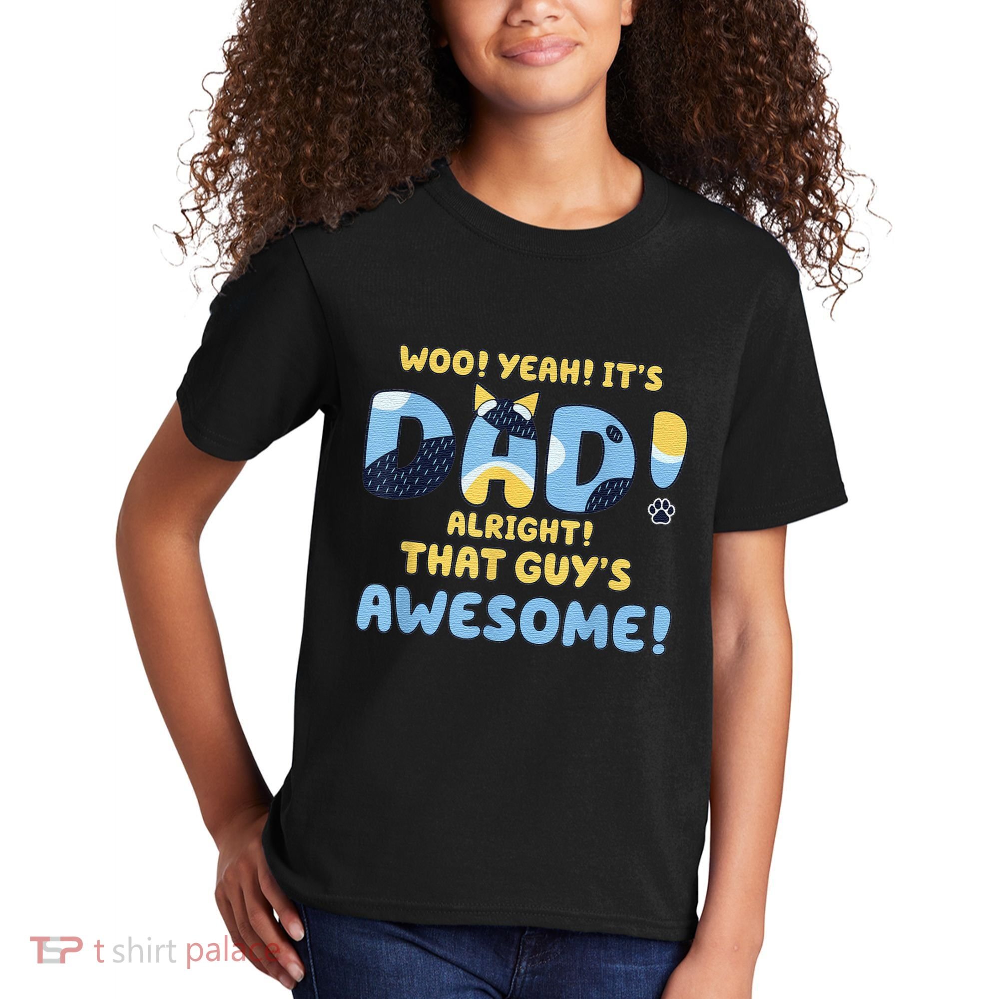 Dog Dad Joke ItS Dad Alright That Guys Awesome Fathers Day Kids T-Shirt