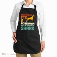 Doberman Dog Keep Calm ItS A Doberman Not A Shark Apron thumb 2