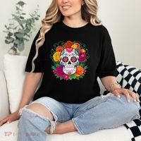 Dia De Los Muertos Costume Day Of The Dead Sugar Skull Comfort Colors T-Shirt thumb 2