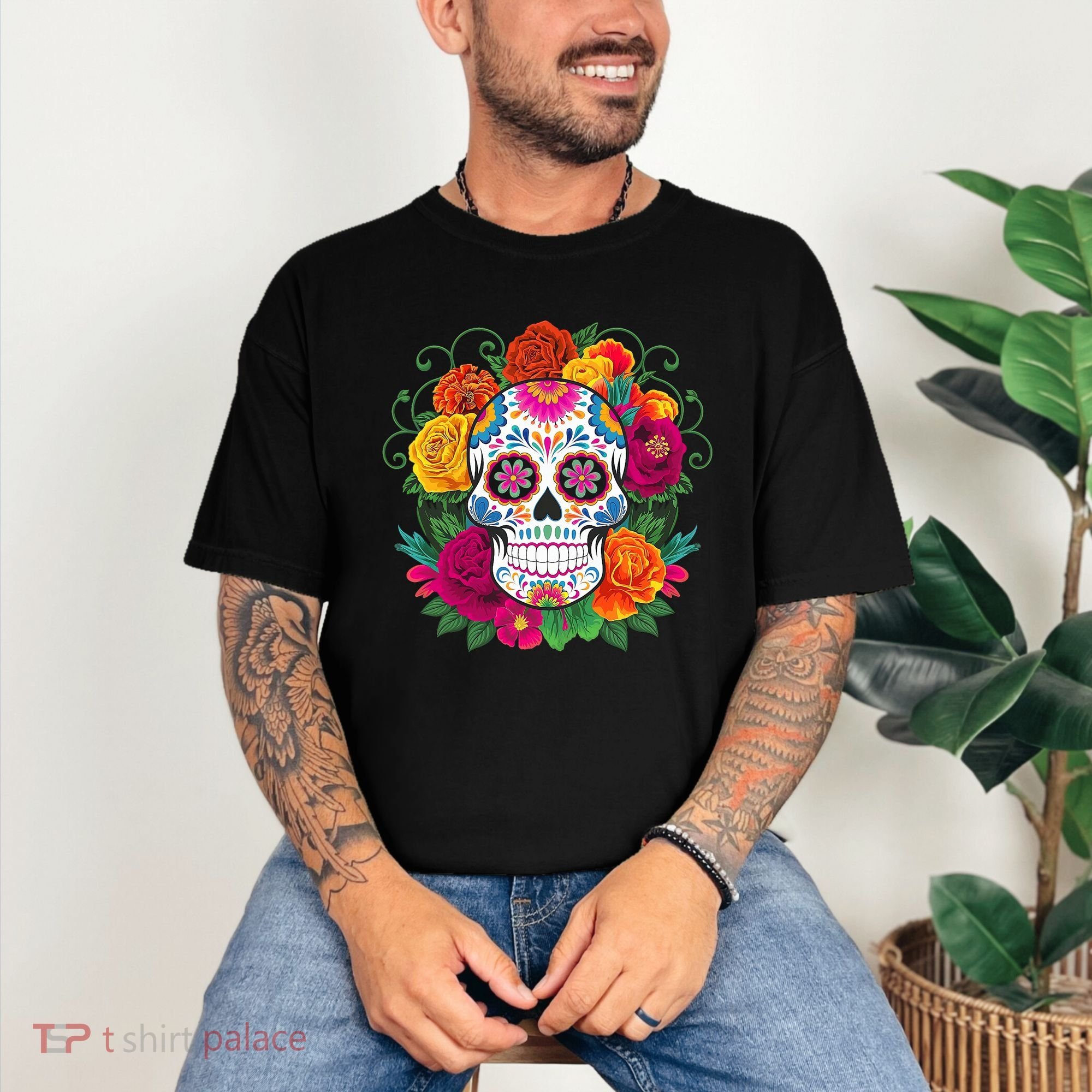 Dia De Los Muertos Costume Day Of The Dead Sugar Skull Comfort Colors T-Shirt