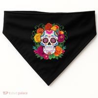 Dia De Los Muertos Costume Day Of The Dead Sugar Skull USA-Made Doggie Bandana thumb 0