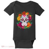 Dia De Los Muertos Costume Day Of The Dead Sugar Skull Baby Bodysuit thumb 0