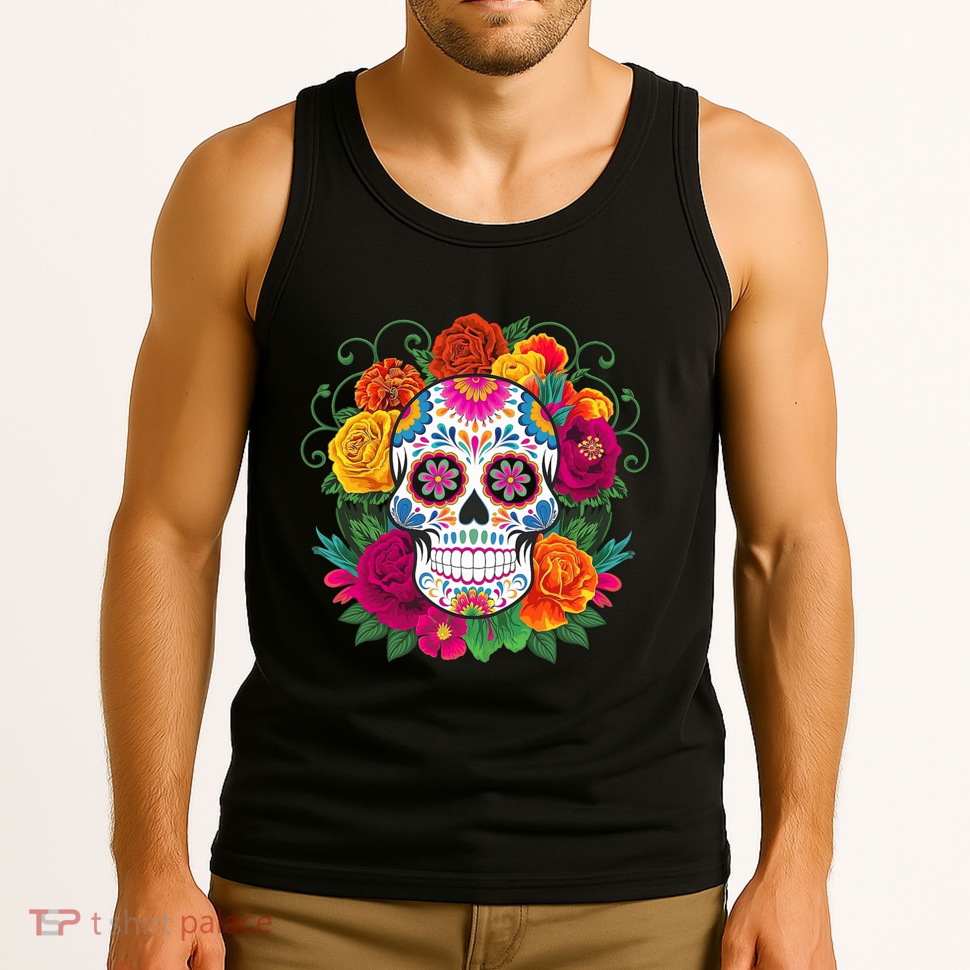 Dia De Los Muertos Costume Day Of The Dead Sugar Skull Tank Top