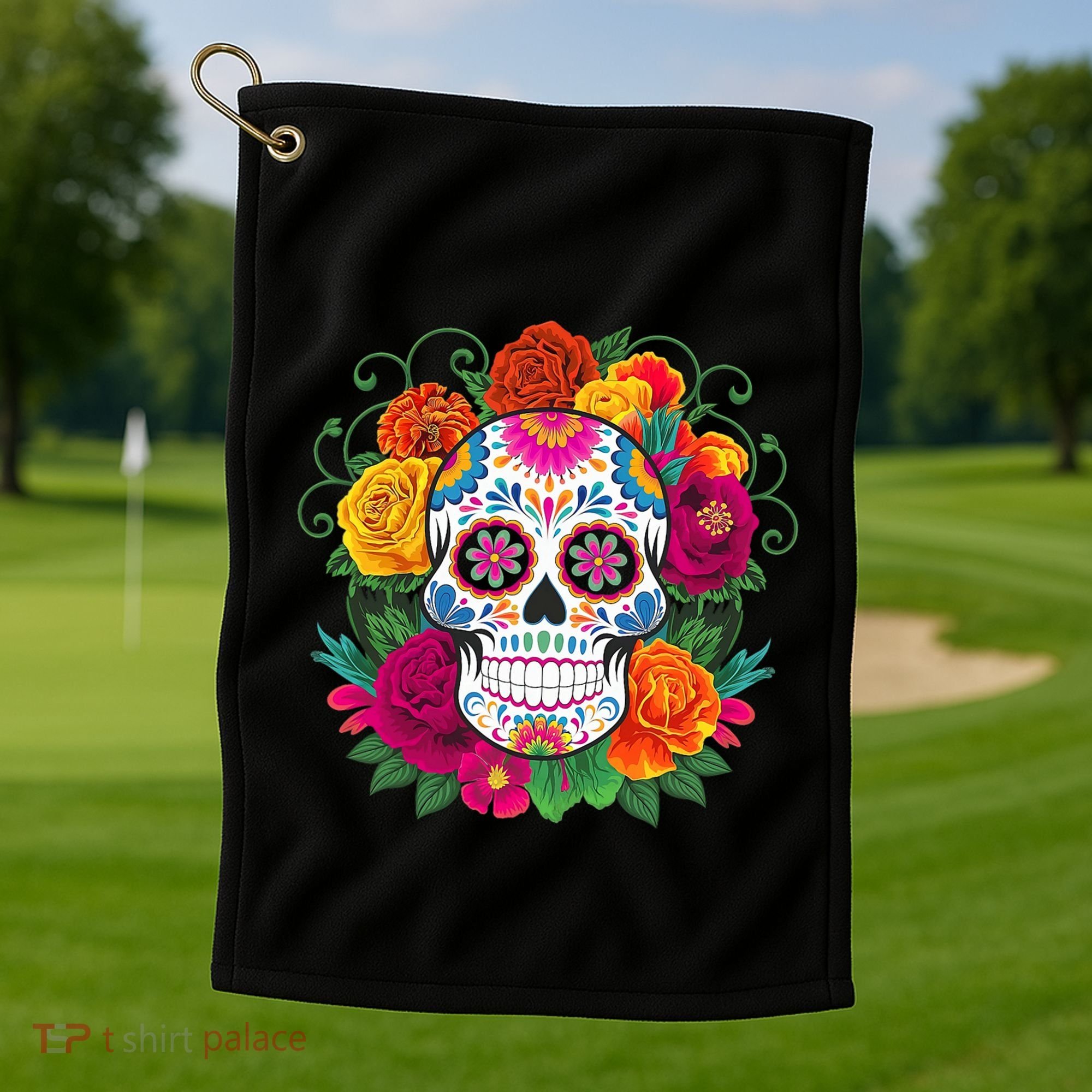 Dia De Los Muertos Costume Day Of The Dead Sugar Skull Golf Towel