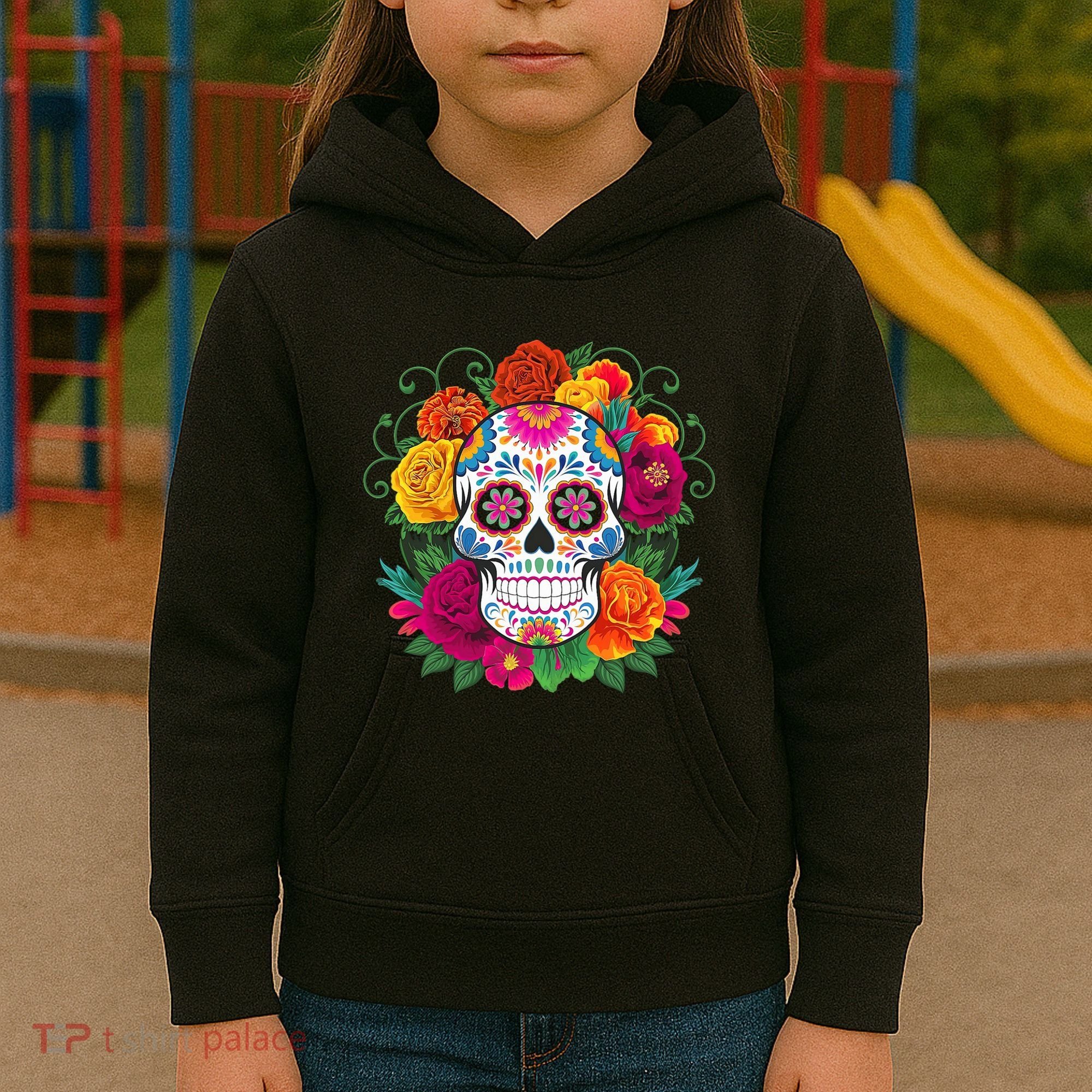 Dia De Los Muertos Costume Day Of The Dead Sugar Skull Kids Hoodie