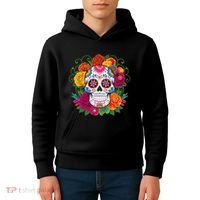 Dia De Los Muertos Costume Day Of The Dead Sugar Skull Kids Hoodie thumb 4