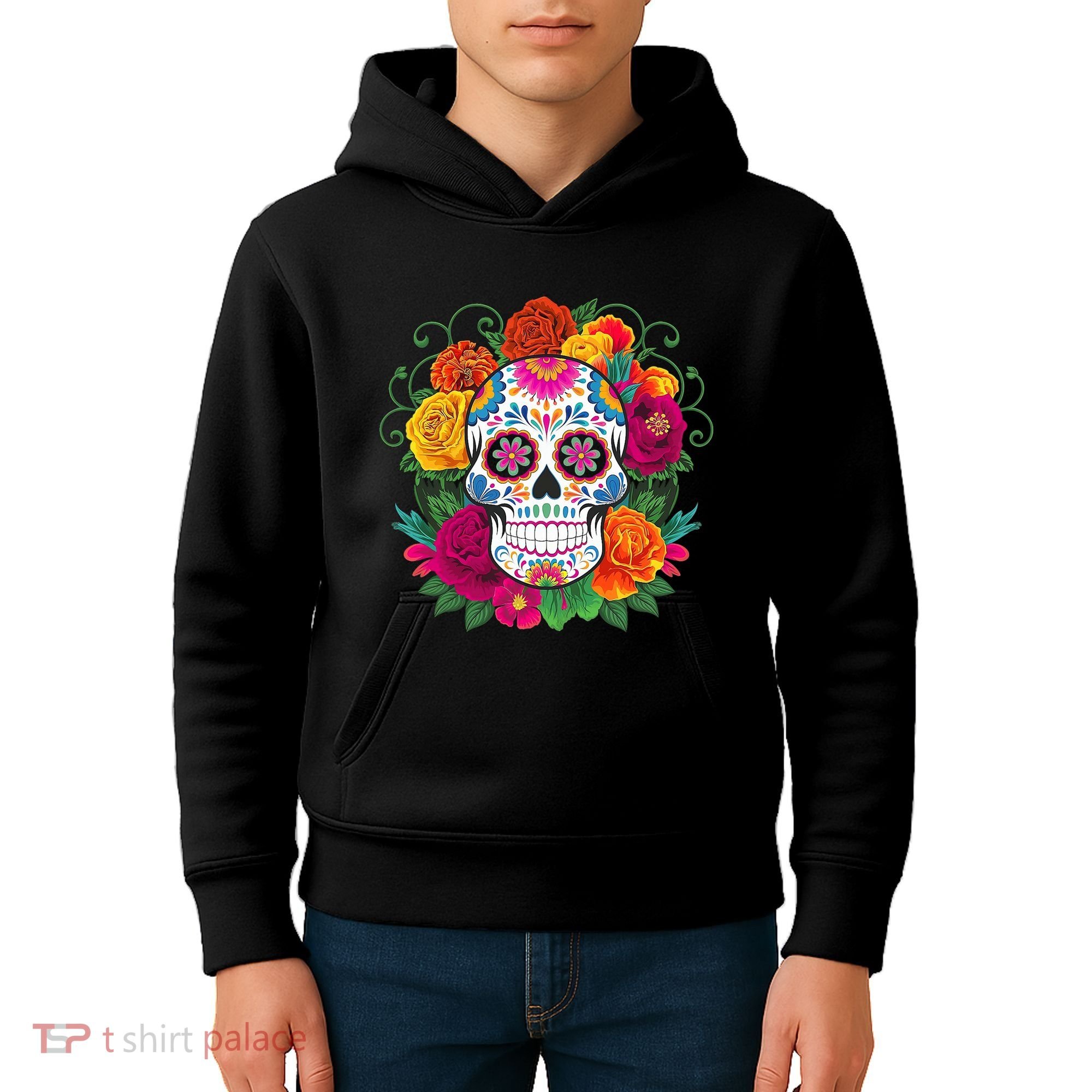 Dia De Los Muertos Costume Day Of The Dead Sugar Skull Kids Hoodie