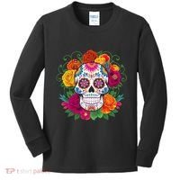 Dia De Los Muertos Costume Day Of The Dead Sugar Skull Kids Long Sleeve Shirt thumb 0