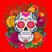Dia De Los Muertos Costume Day Of The Dead Sugar Skull Santa Hat thumb 1