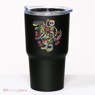 Dia De Los Muertos Skeleton Riding Dinosaur Tumbler