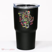 Dia De Los Muertos Skeleton Riding Dinosaur Tumbler thumb 0
