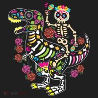 Dia De Los Muertos Skeleton Riding Dinosaur Tumbler thumb 3