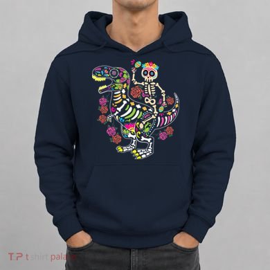 Dia De Los Muertos Skeleton Riding Dinosaur Hoodie
