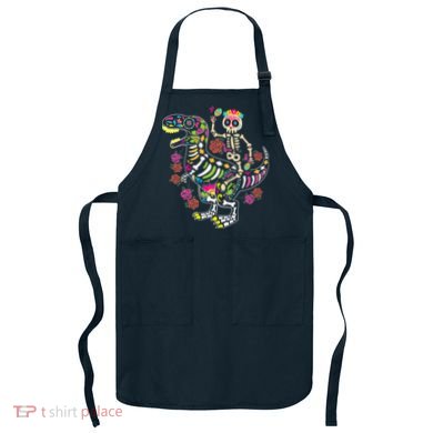 Dia De Los Muertos Skeleton Riding Dinosaur Apron