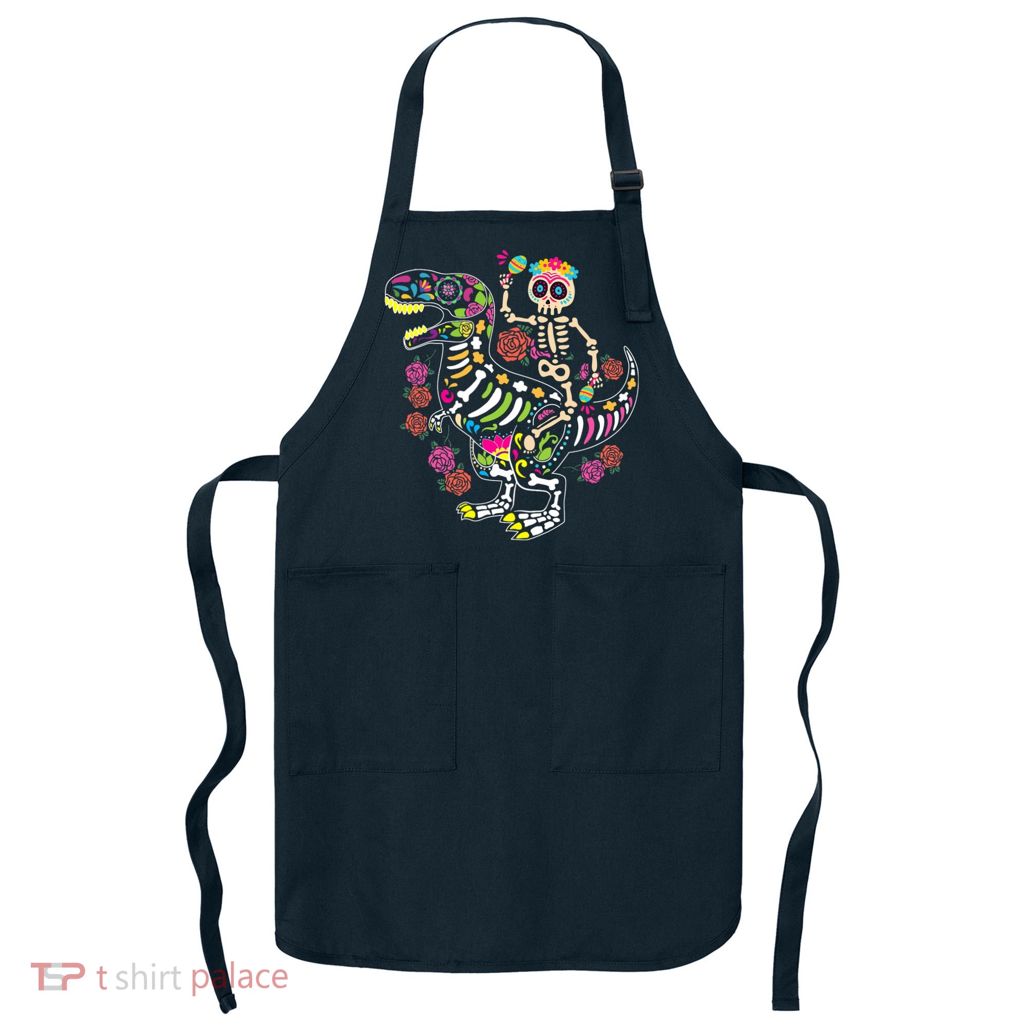 Dia De Los Muertos Skeleton Riding Dinosaur Apron